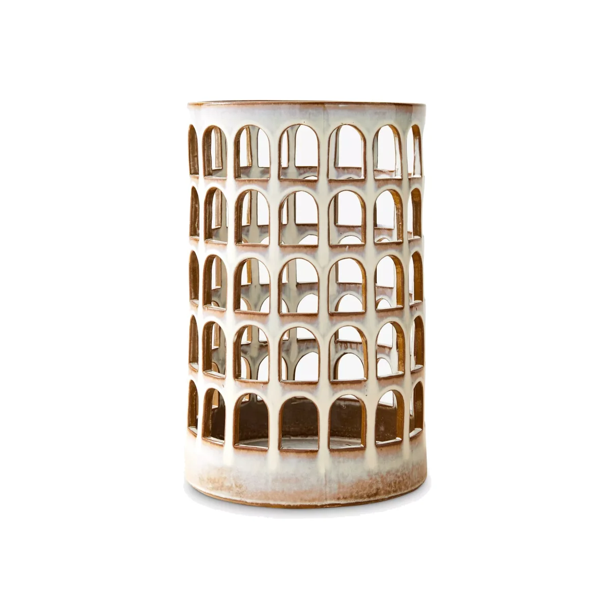 west elm Colosseo Ceramic Cutout Extra Large Lantern Candle Holder, H38cm – image 1