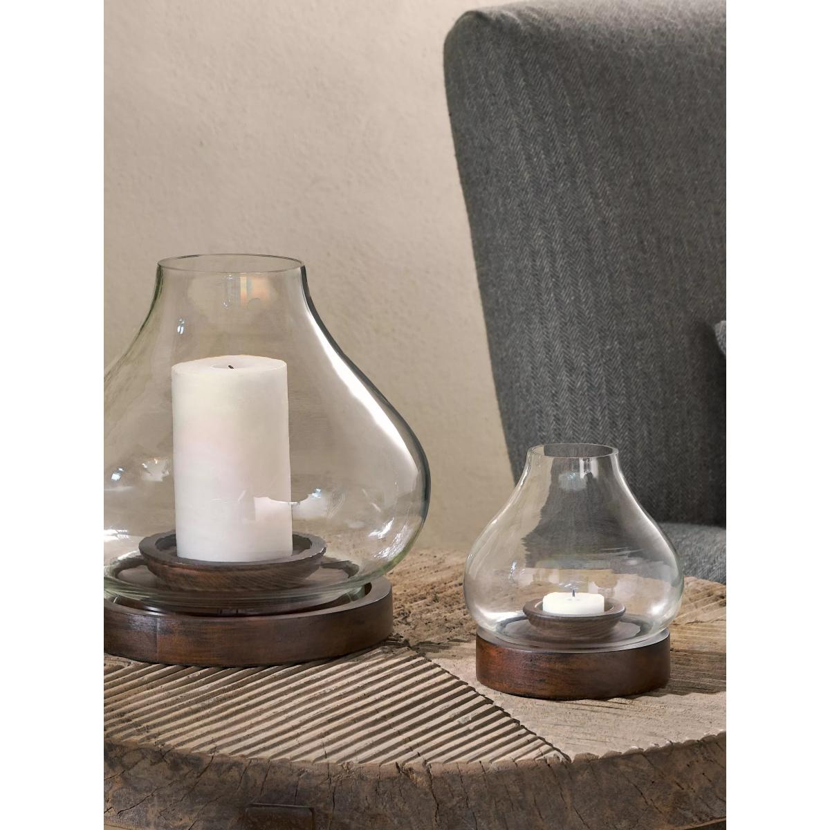 nkuku Narya Lantern Candle Holder, Dark Stain, Small – image 2
