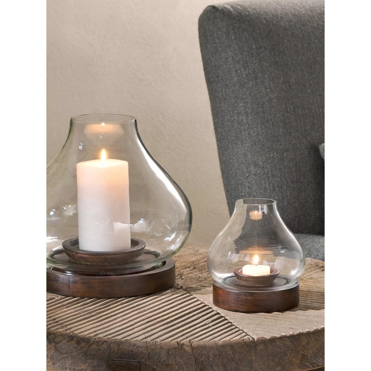 nkuku Narya Lantern Candle Holder, Dark Stain, Small – image 3