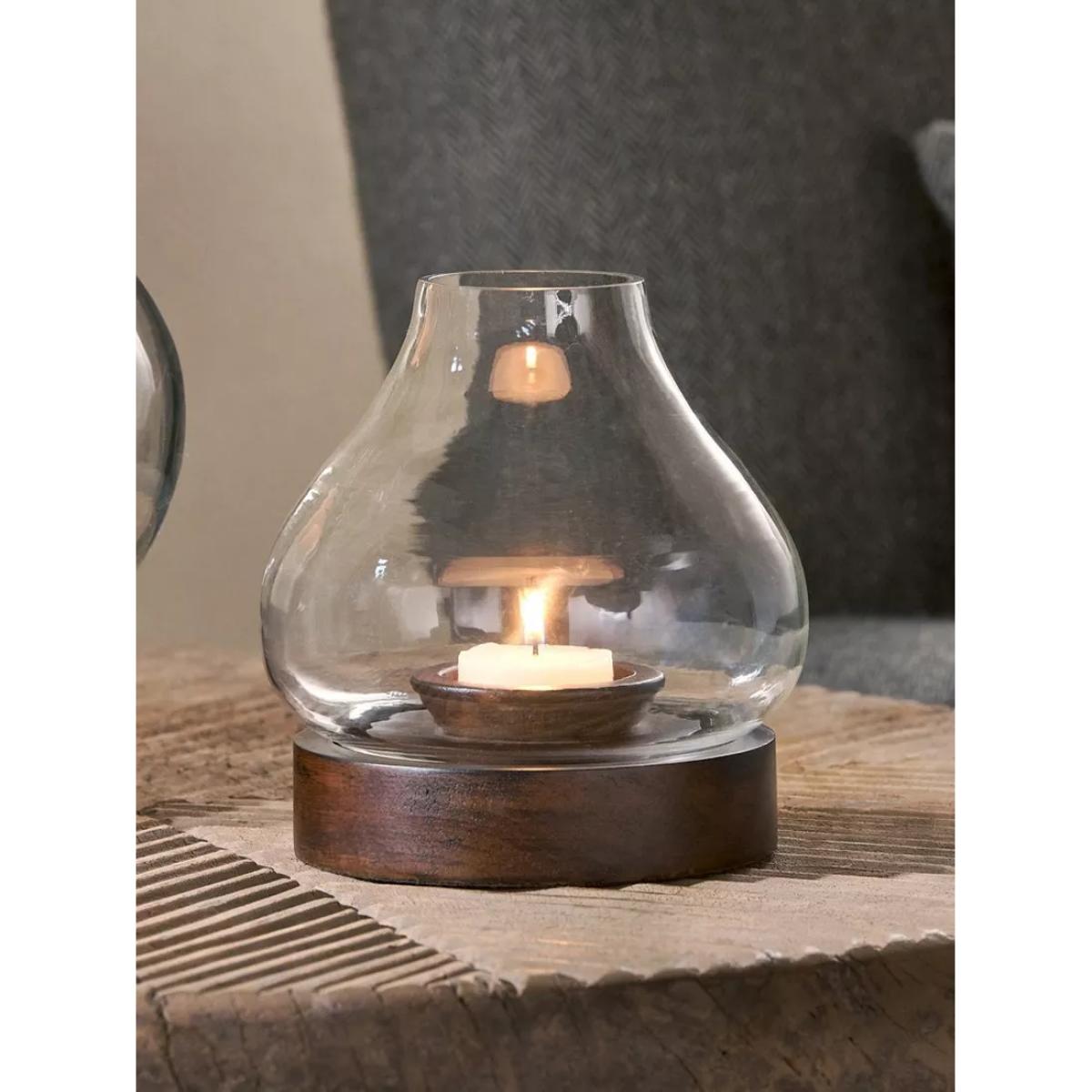 nkuku Narya Lantern Candle Holder, Dark Stain, Small – image 4