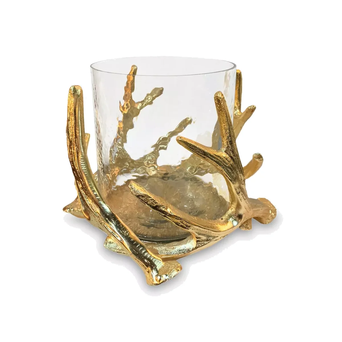 Culinary Concepts Antler Medium Hurricane Candle Holder, Gold – image 1