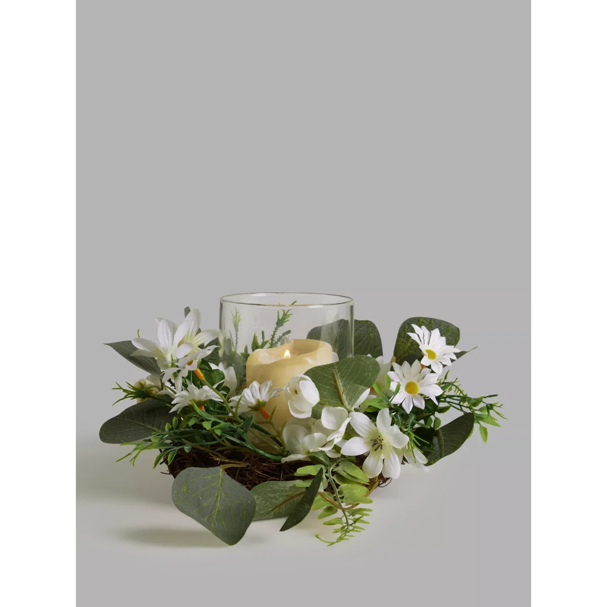John Lewis Floral Candle Holder, White – image 2