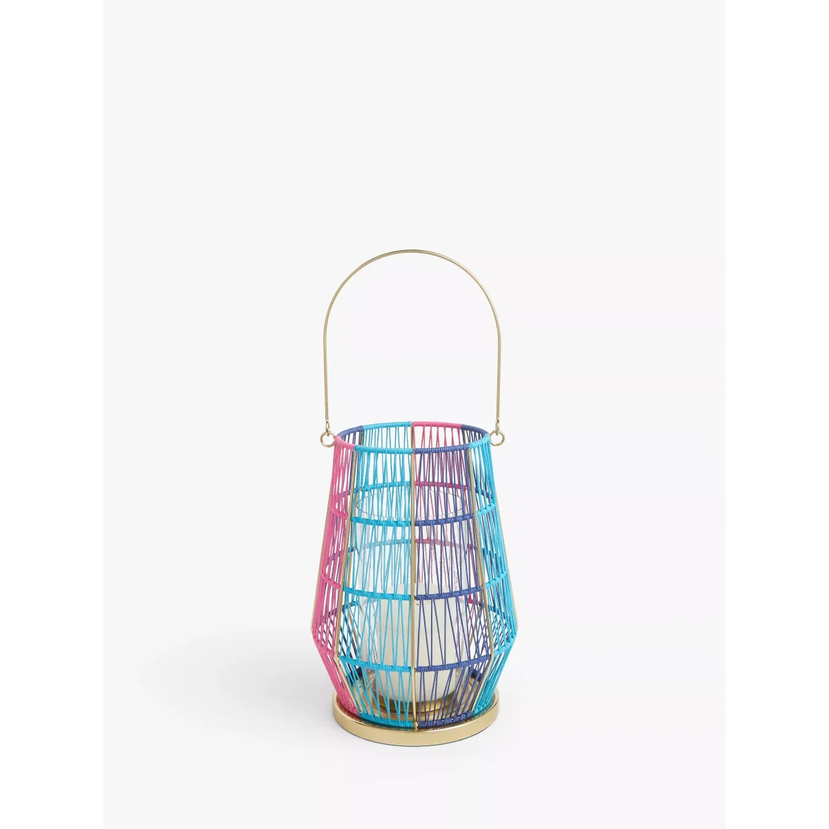 John Lewis & Partners Summer Lantern Candle Holder, Pink/Blue, H26 cm – image 2