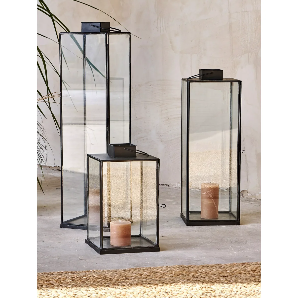 Nkuku Sia Lantern Candle Holder, Antique Black – image 3