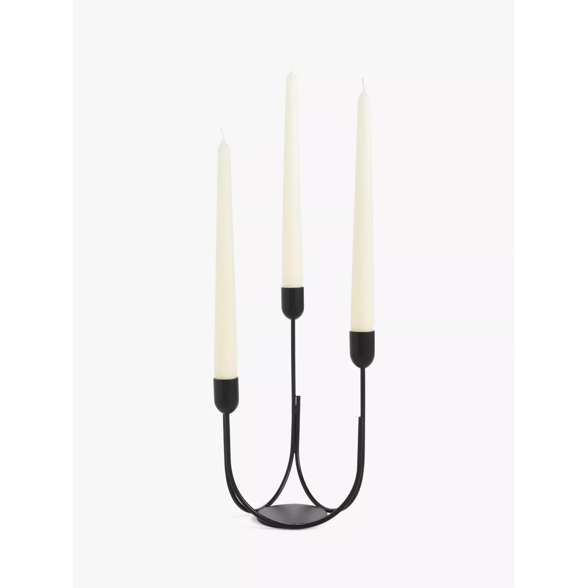 John Lewis Plain Steel Three Prong Candelabra Candle Holder – image 2