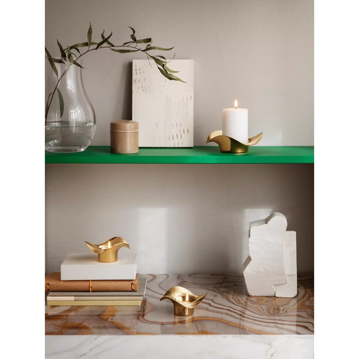 Georg Jensen Cobra Pillar Candle Holder, Gold – image 3