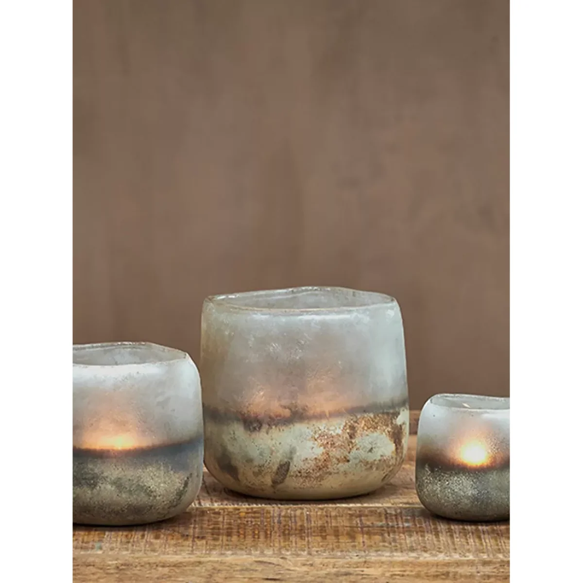 Nkuku Ngolo Tealight Candle Holder, Aged Smoke – image 3