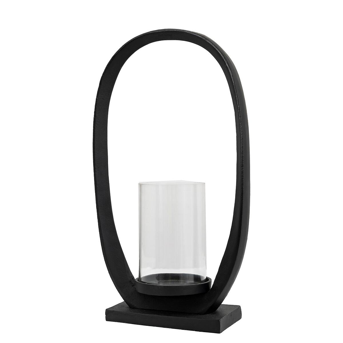 43cm Contemporary Black Metal Lantern – image 2