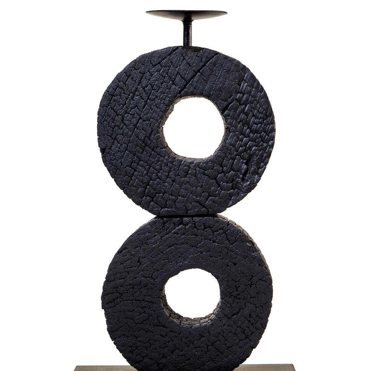 40cm Fidel Charred Black Mango Wood Log Candle Holder – image 5