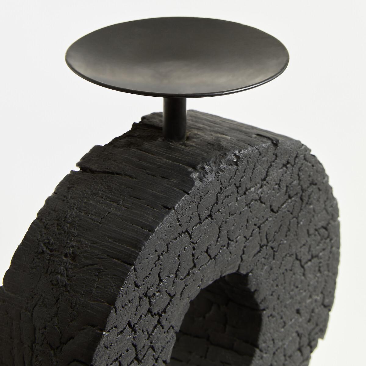40cm Fidel Charred Black Mango Wood Log Candle Holder – image 8