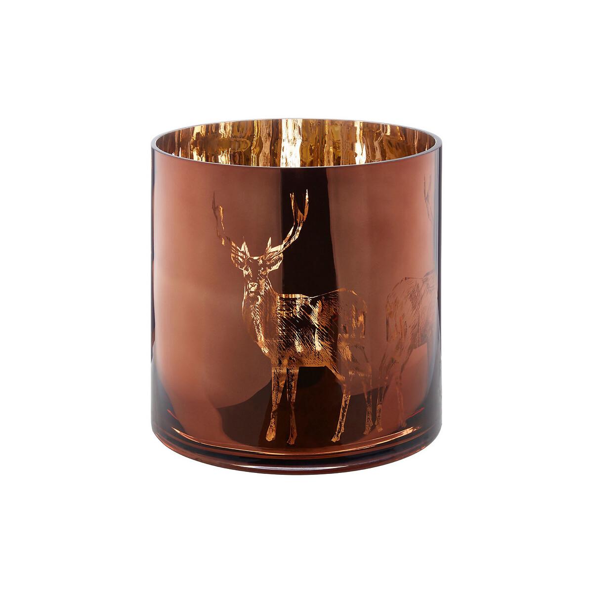 29cm Brown Stag Glass Hurricane Candle Holder – image 7