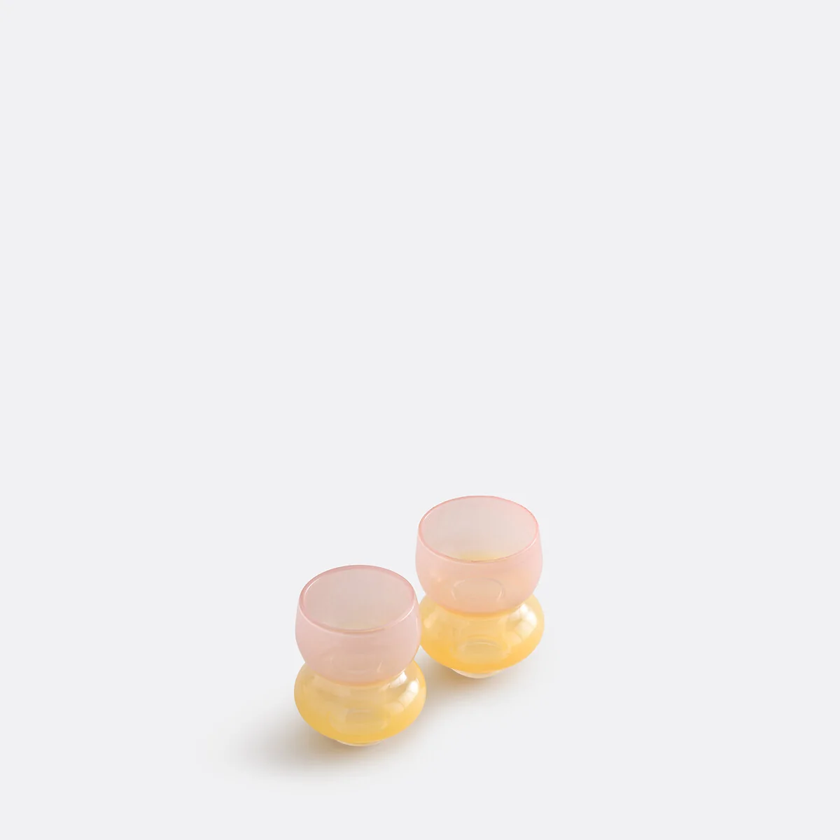 Set of 2 Solya Two-Tone Glass Candleholders Height 8cm – image 2