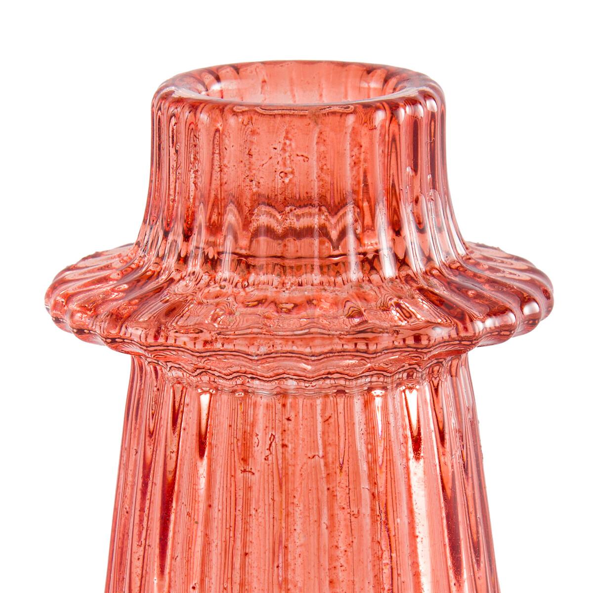 Sabri 6.8cm High Coloured Textured Glass Candlestick – image 3
