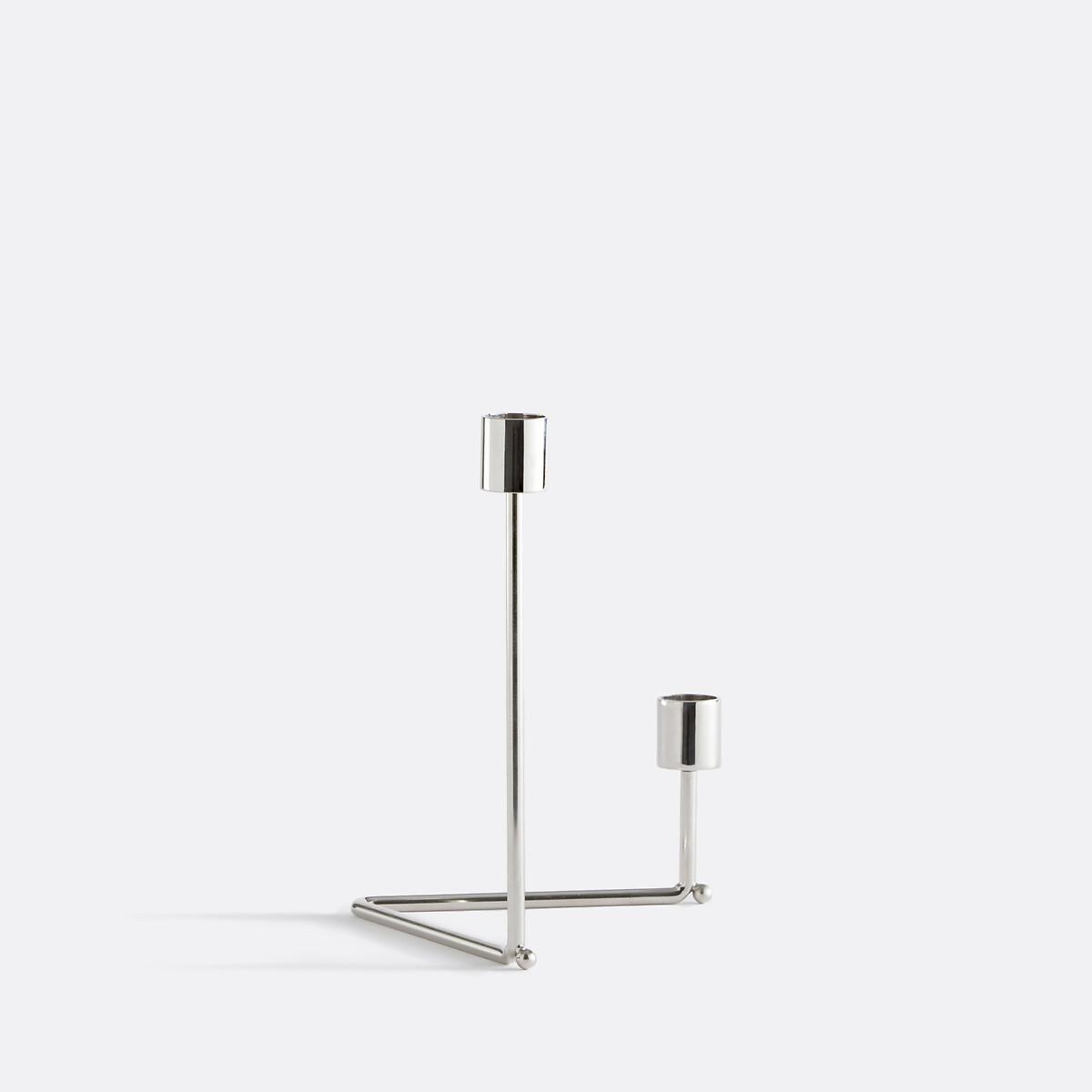 Alie Double Candle Holder in Chrome-Plated Steel – image 4