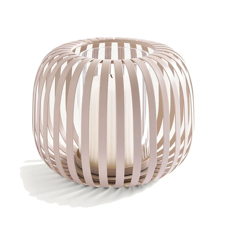 Stripi Steel Tealight Holder, Height 17cm