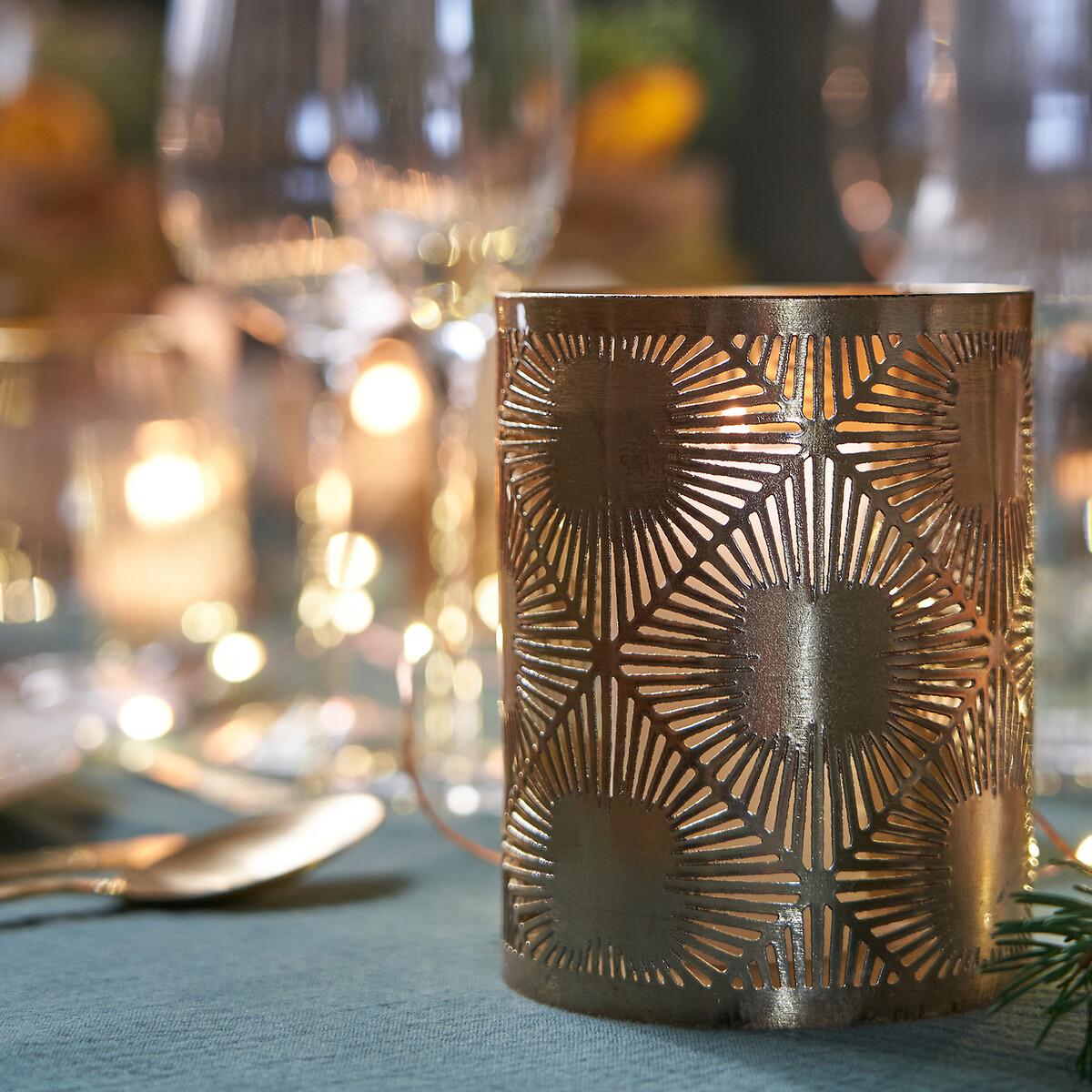 Set of 2 Plinia Golden Perforated Metal Tealight Holders – image 5