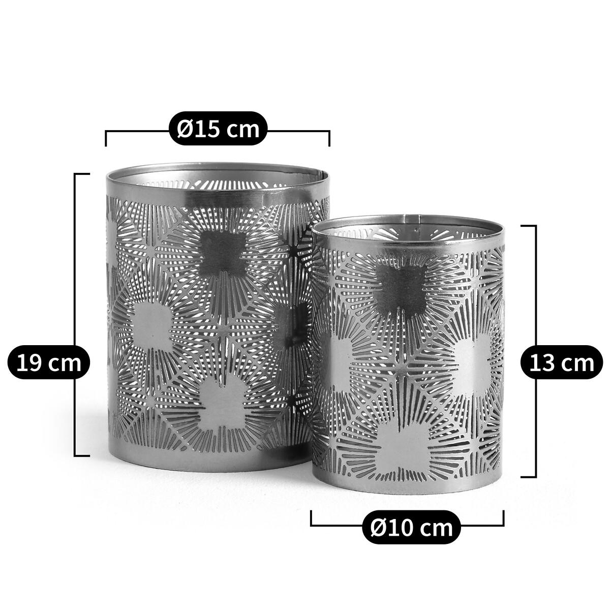 Set of 2 Plinia Golden Perforated Metal Tealight Holders – image 10