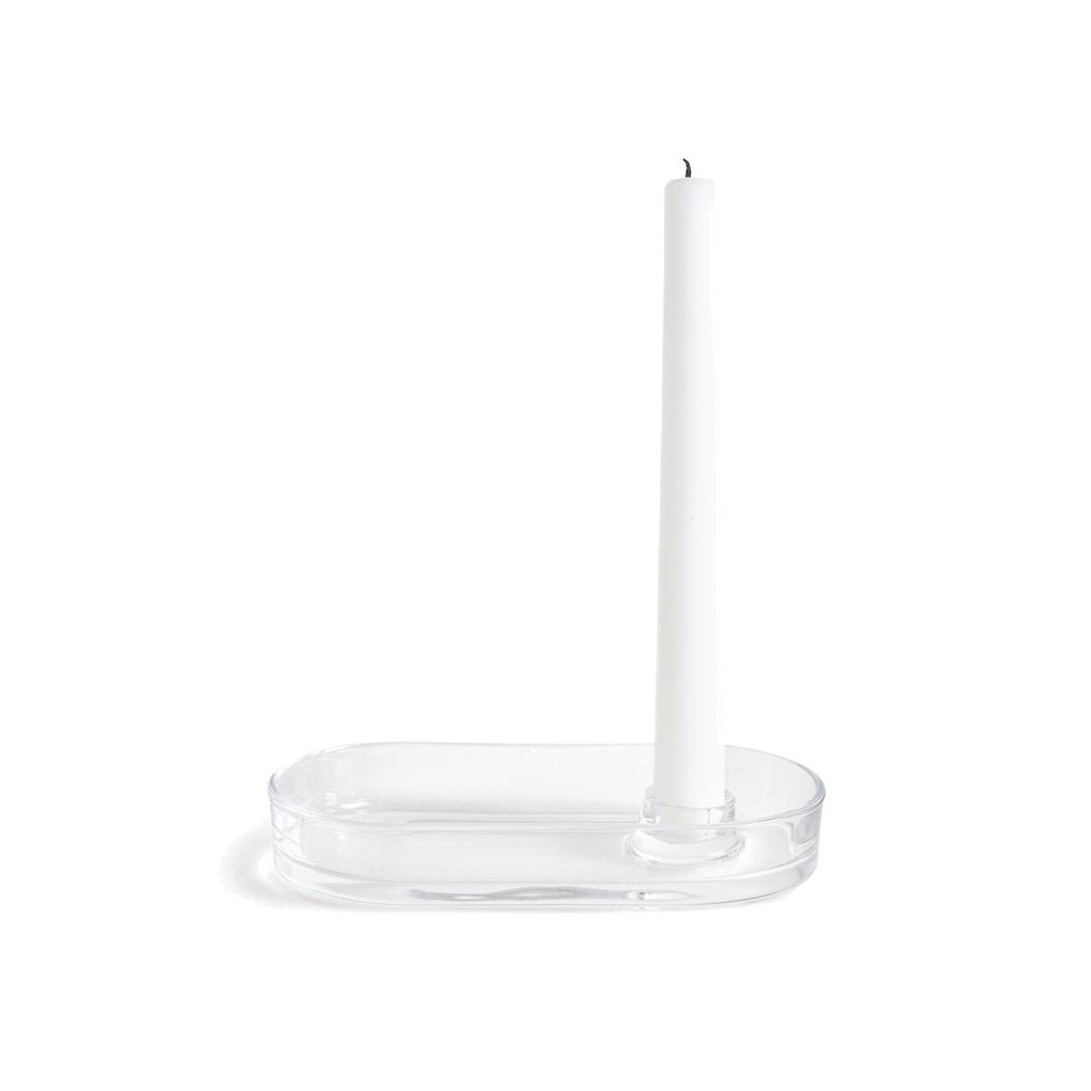 Set of 2 Sila Oval Glass Candle Holders – image 1