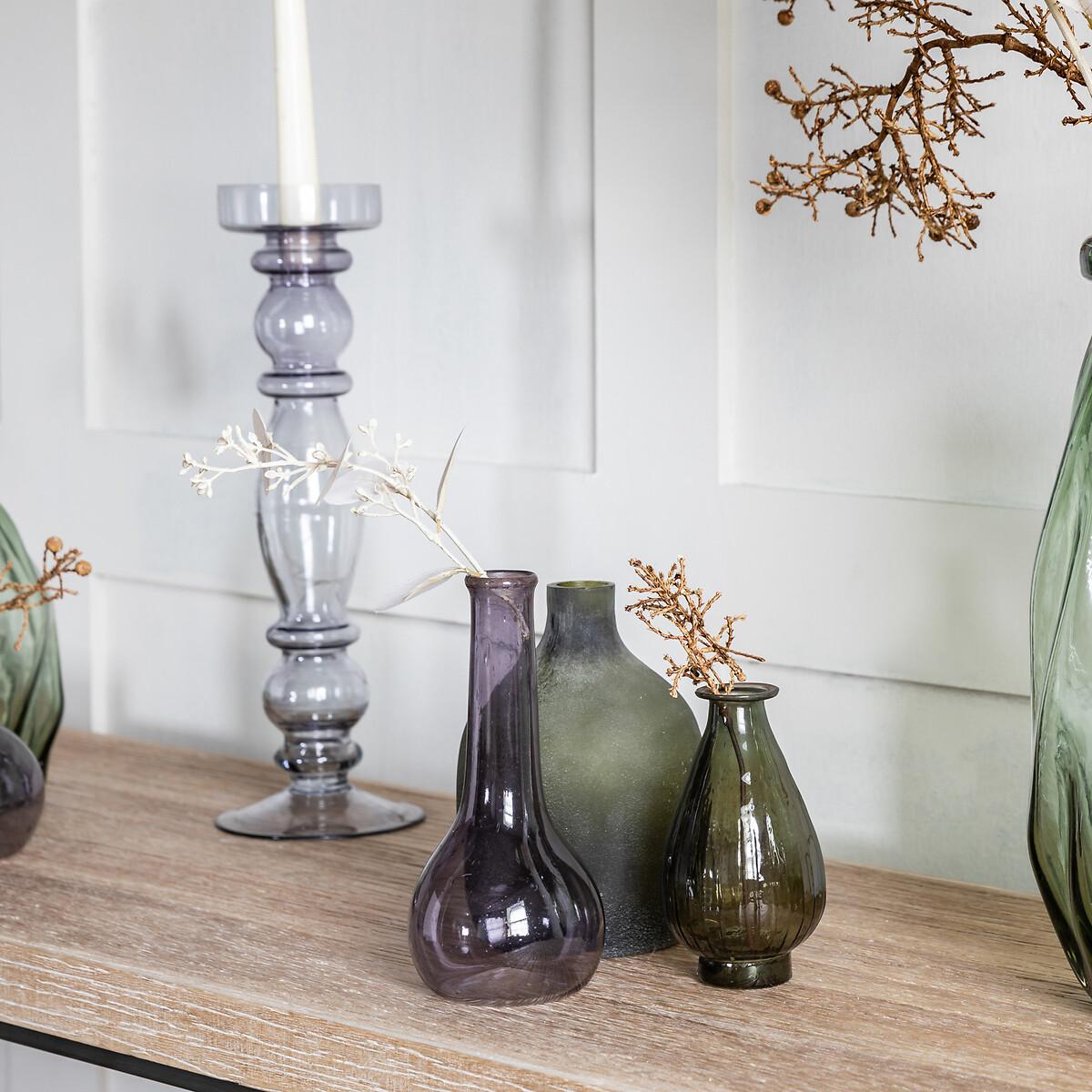 38cm Grey Glass Candlestick Holder – image 2