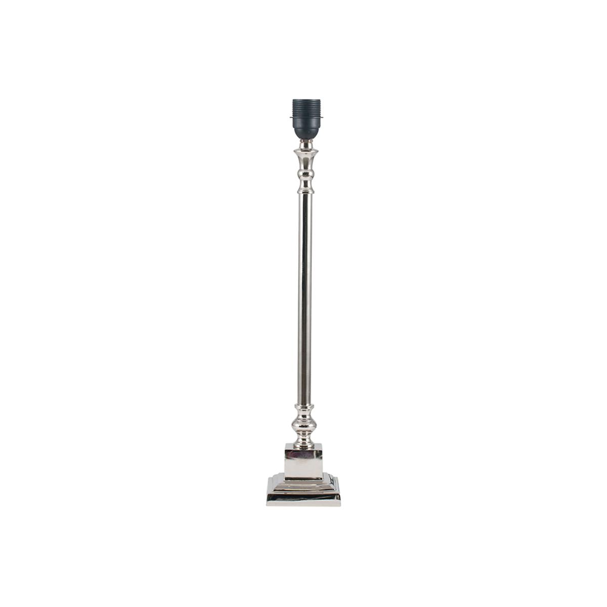 Classic Nickel Candlestick with Square Foot Table Lamp Base – image 1