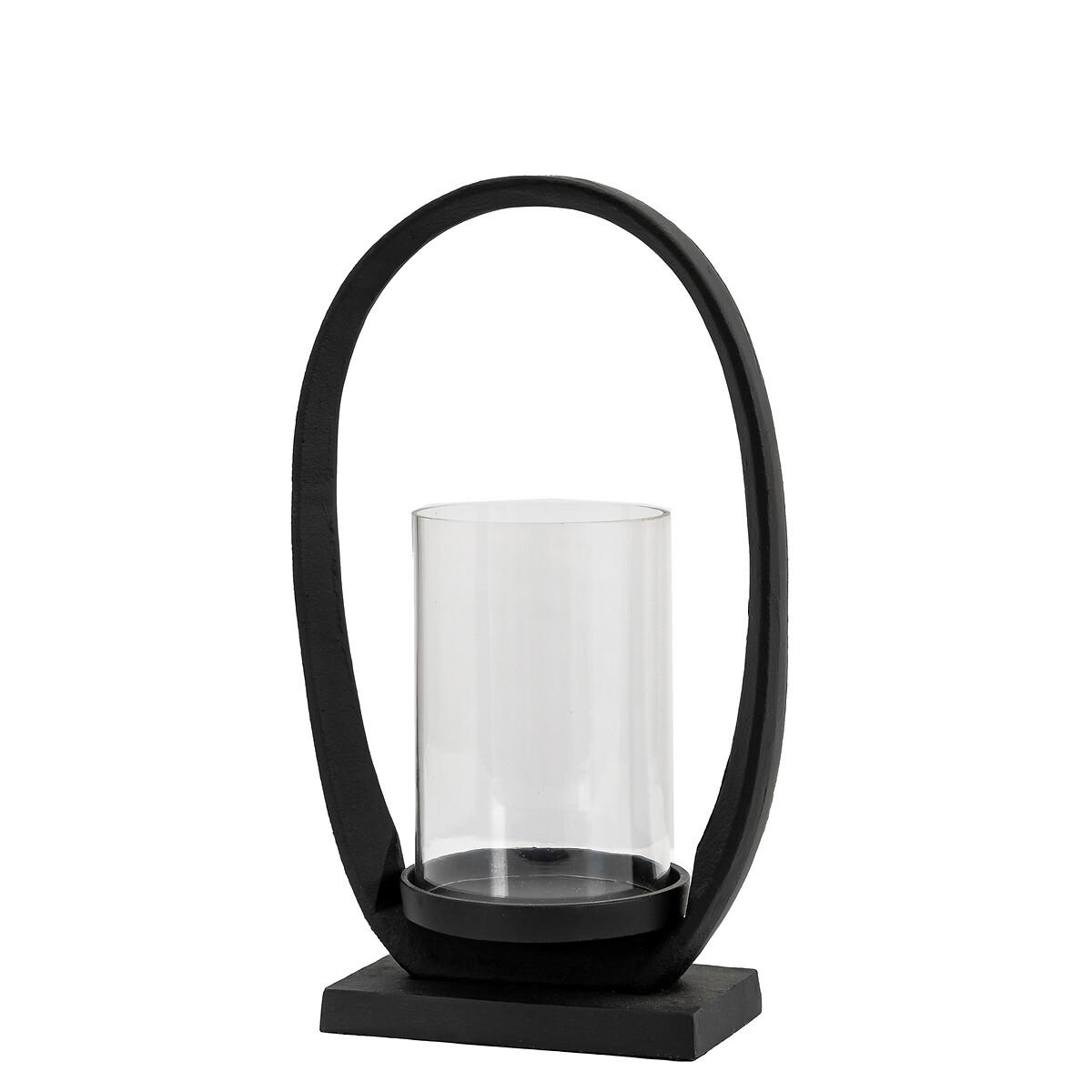 33cm Contemporary Black Metal Lantern – image 2