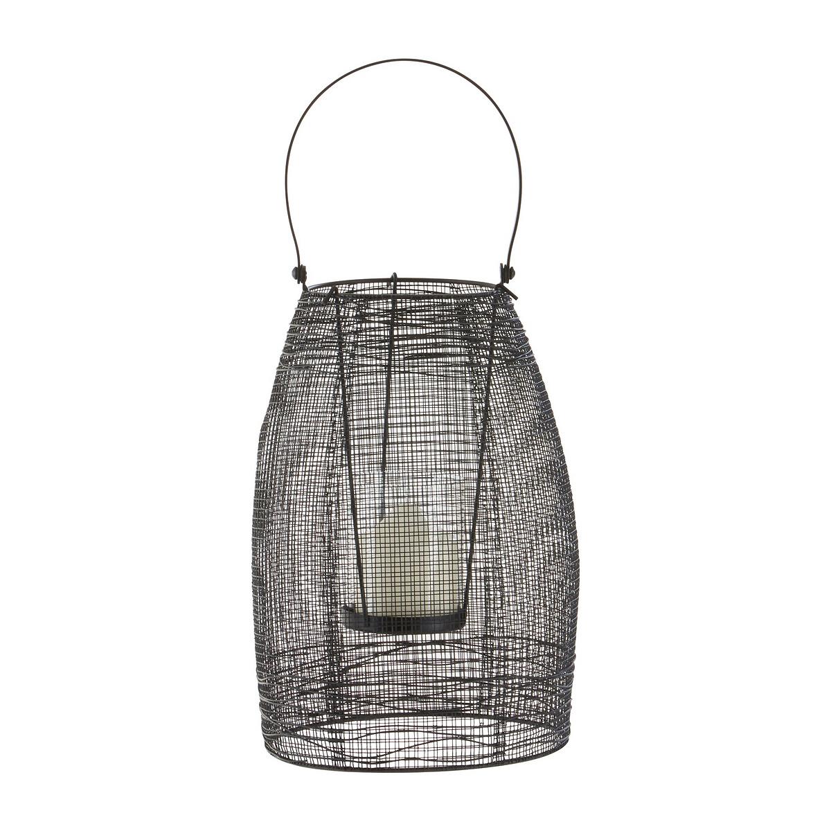 Small Lantern in Black Metal & Clear Glass – image 2