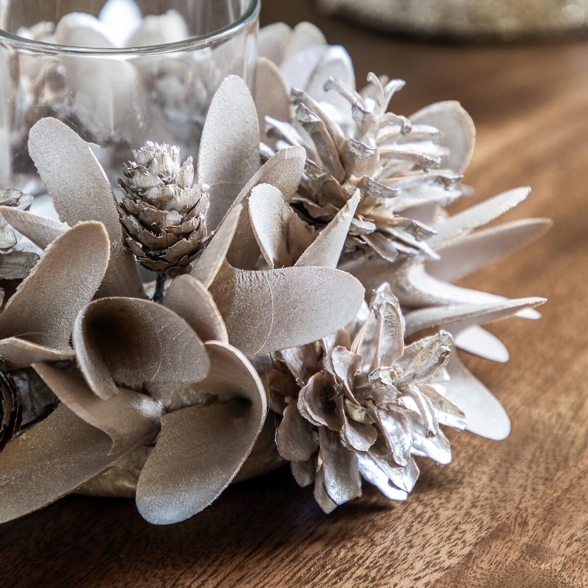 Blush Pinecone and Floral Tealight Holder – image 3