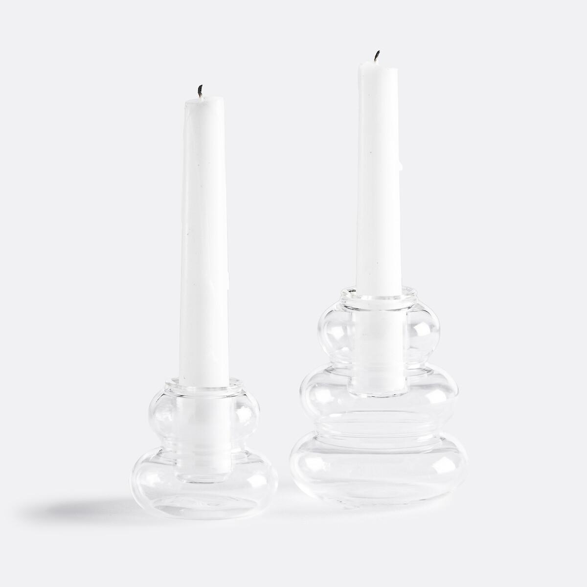 Hadi Set of 2 Transparent Glass Candle Holders – image 3