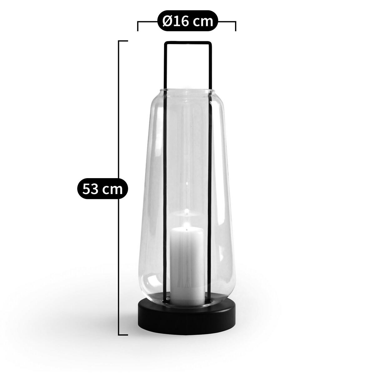 Yoroko H53cm Glass and Metal Lantern – image 15