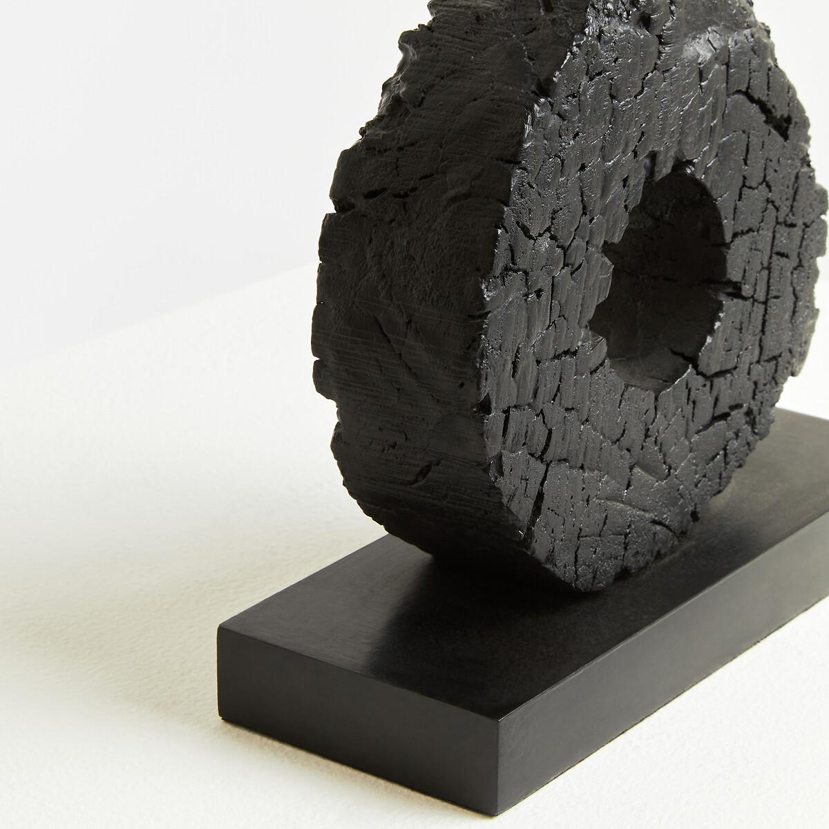 26cm Fidel Charred Black Mango Wood Log Candle Holder – image 4