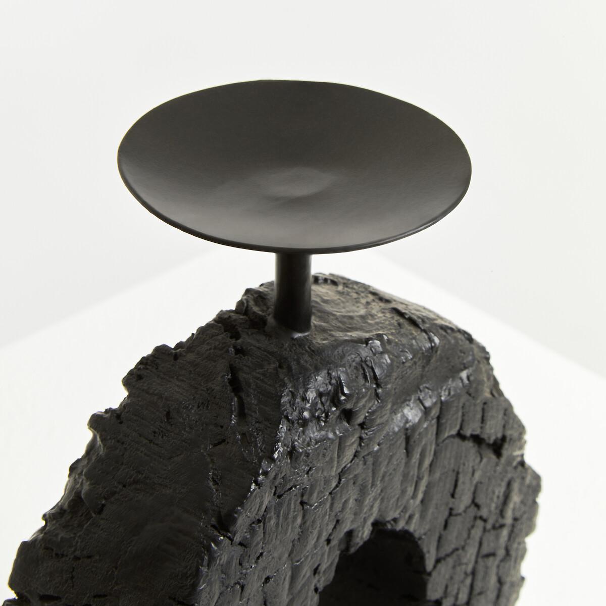 26cm Fidel Charred Black Mango Wood Log Candle Holder – image 5