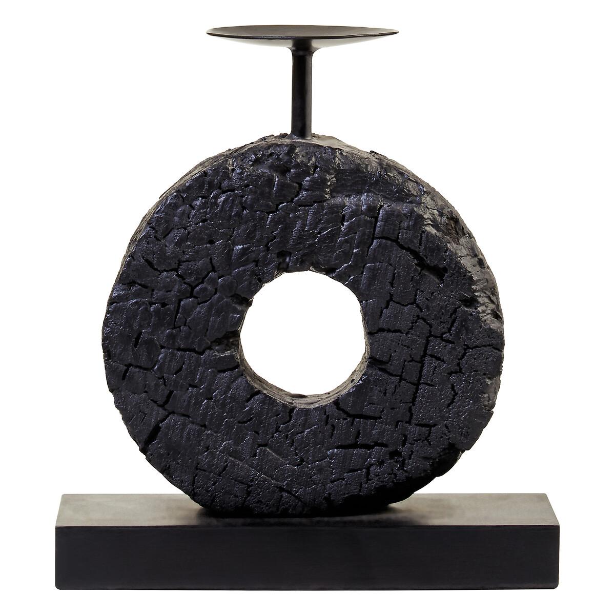 26cm Fidel Charred Black Mango Wood Log Candle Holder – image 7