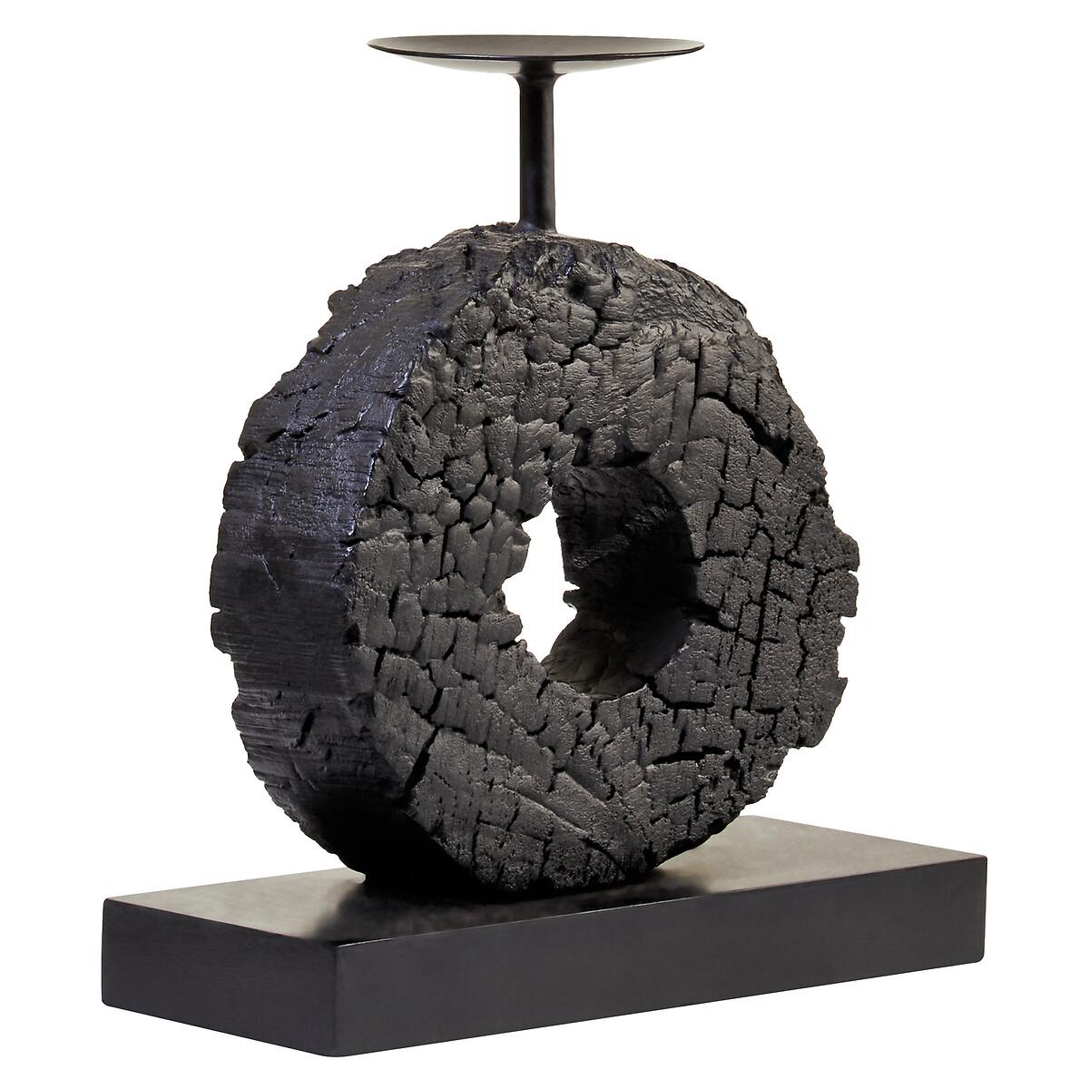 26cm Fidel Charred Black Mango Wood Log Candle Holder – image 8