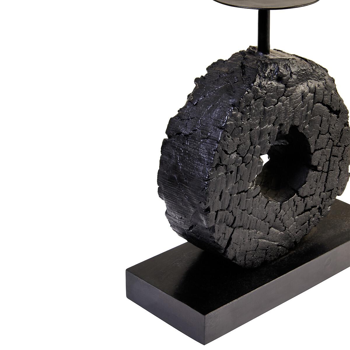 26cm Fidel Charred Black Mango Wood Log Candle Holder – image 9