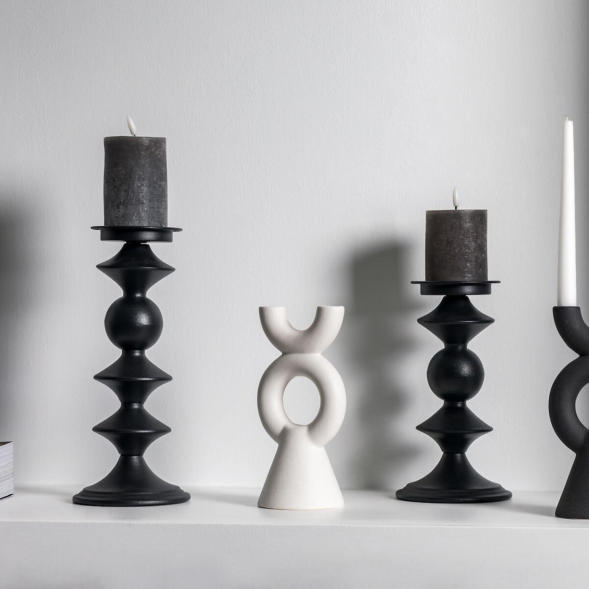 27cm Black Iron Pillar Candle Holder – image 2