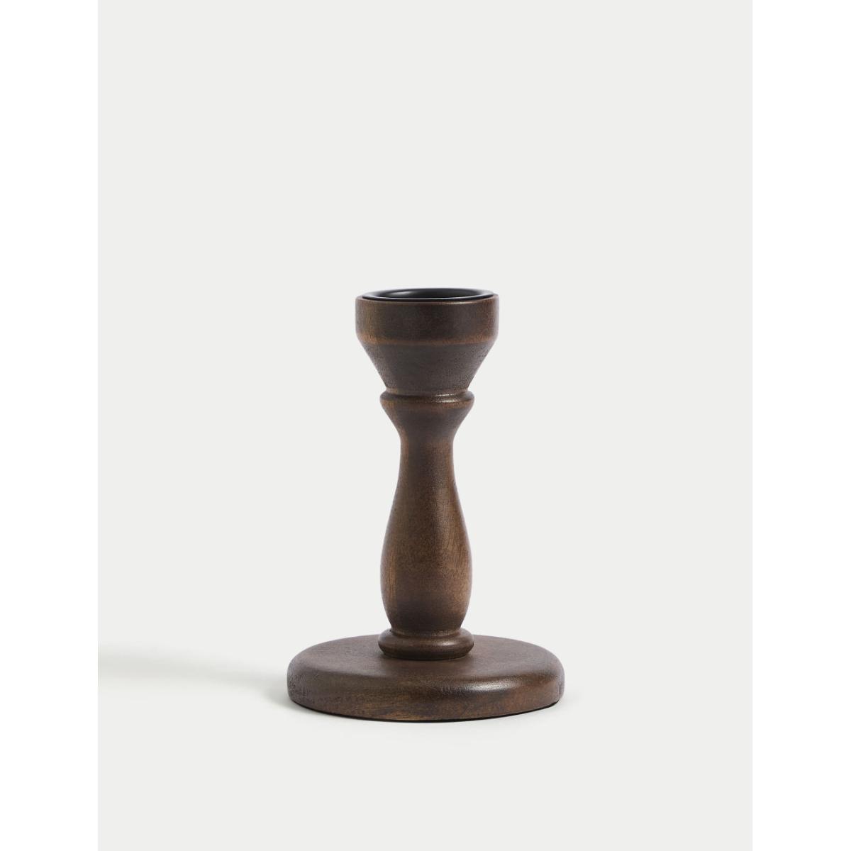 M&S Wooden Dinner Candle & Tealight Holder - Natural, Natural – image 2