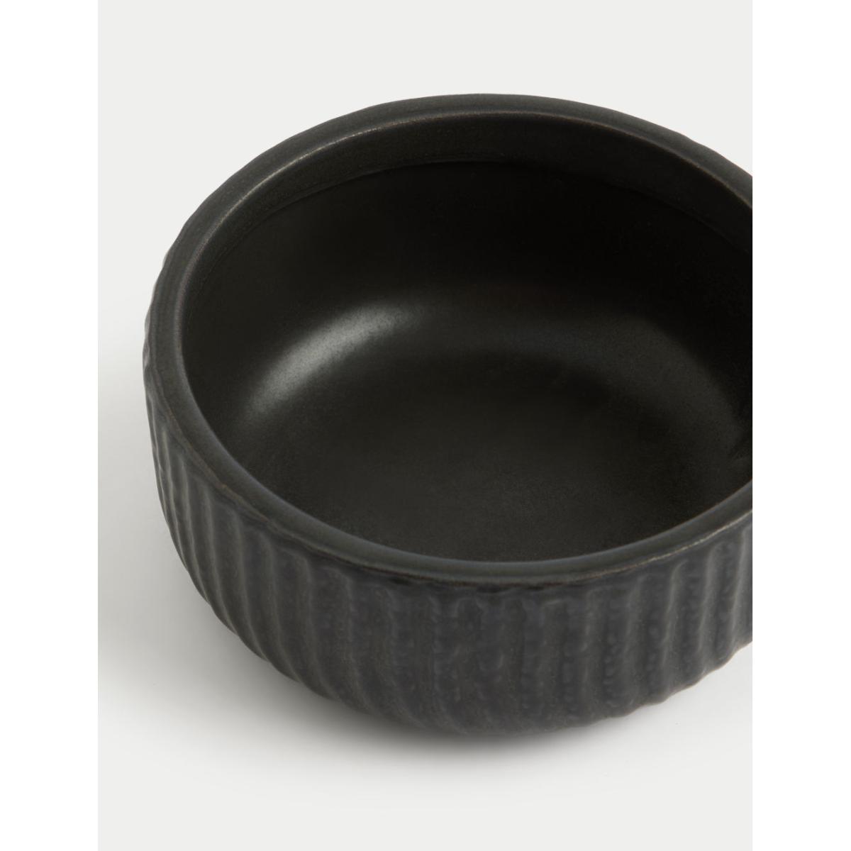 M&S Ridged Ceramic Pillar Candle Holder - Black, Black – image 3