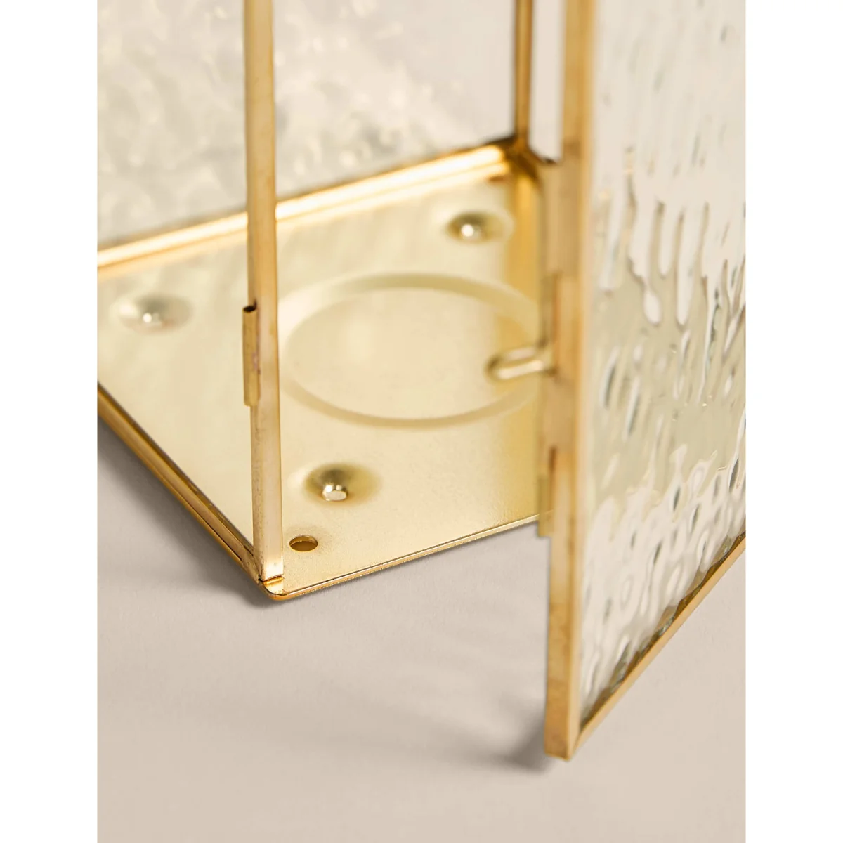 M&S Small Mottled Glass Lantern Gold – image 4