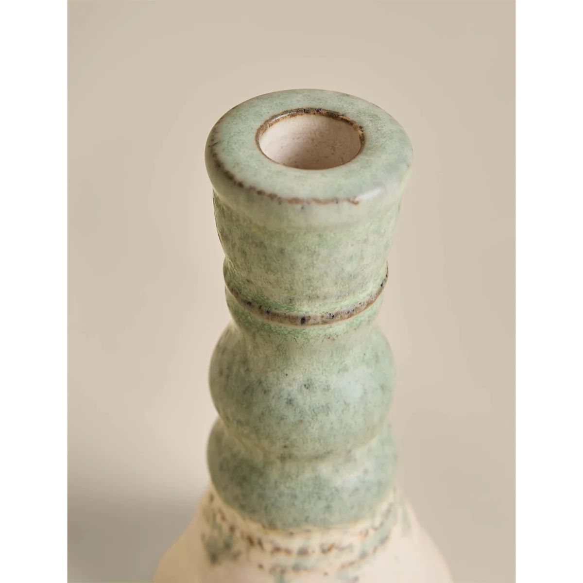 M&S Rounded Dinner Candle Holder Green – image 2