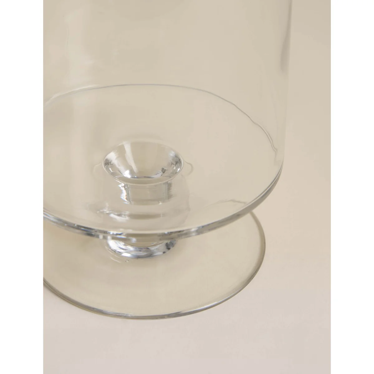 M&S Glass Footed Small Hurricane Candle Holder Clear – image 3