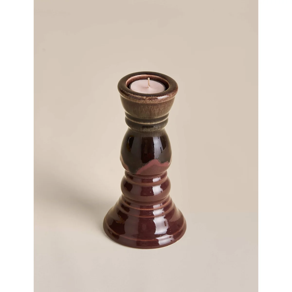 M&S Rounded Hybrid Candle Holder Purple – image 2