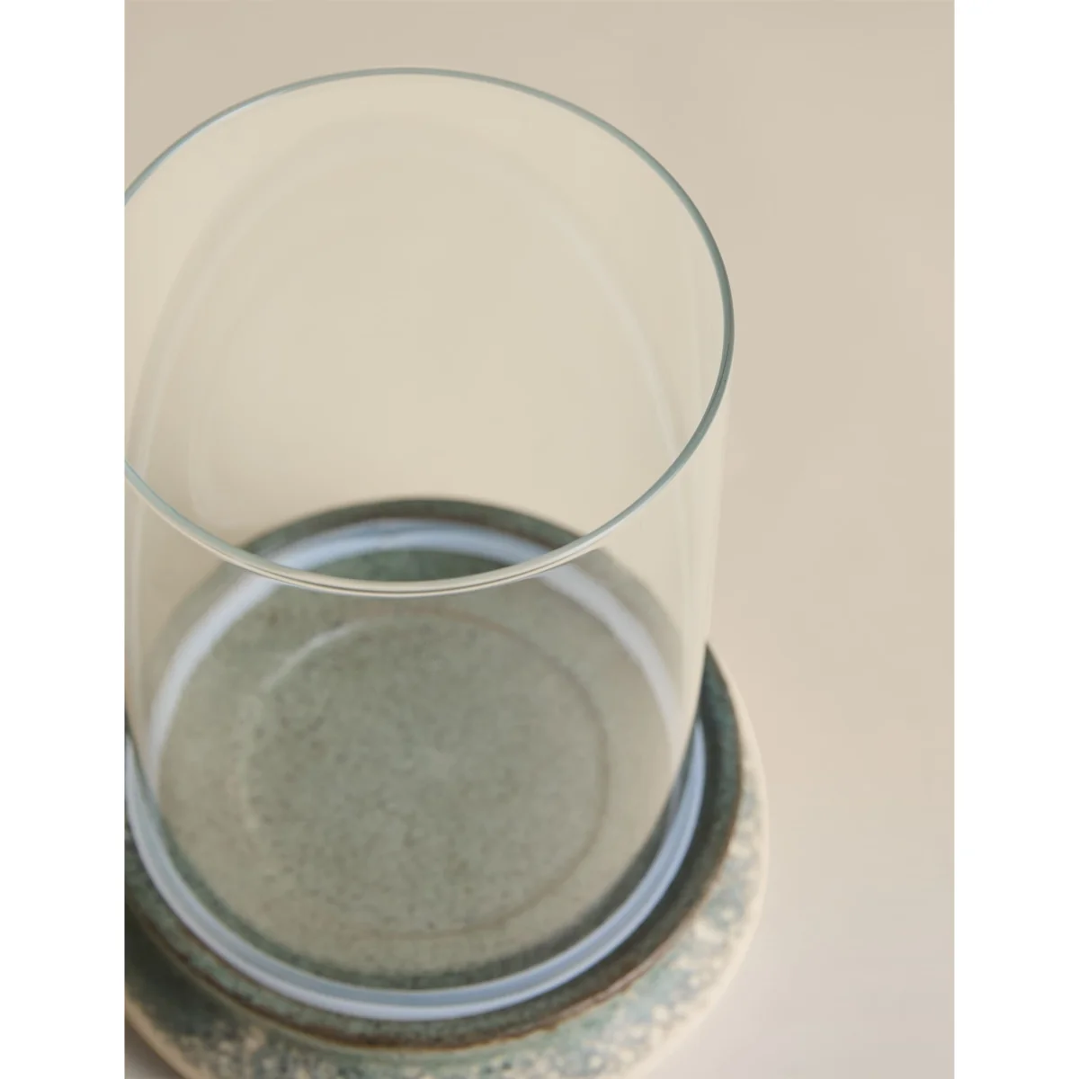 M&S Rounded Base Hurricane Candle Holder Green – image 2