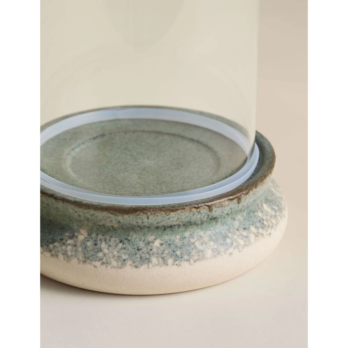 M&S Rounded Base Hurricane Candle Holder Green – image 3