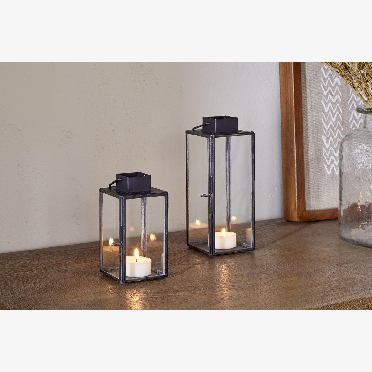 nkuku Sia Mini Table Lantern | Candles Holders & Lanterns | Black | Large – image 1