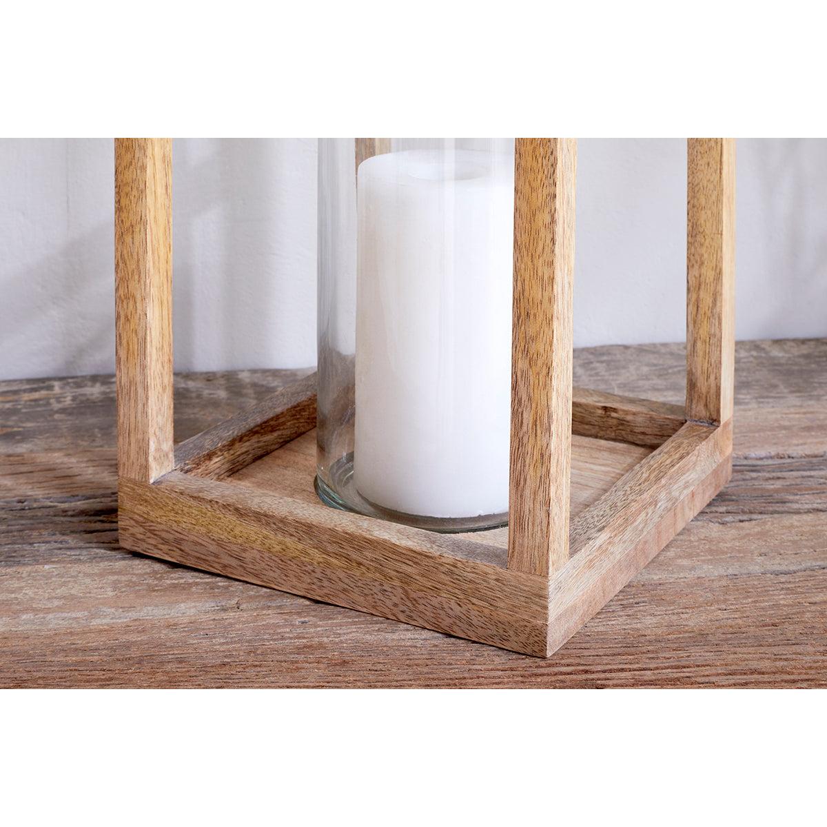 nkuku Sanora Mango Wood Lantern | Candles Holders & Lanterns | Natural | Large – image 4