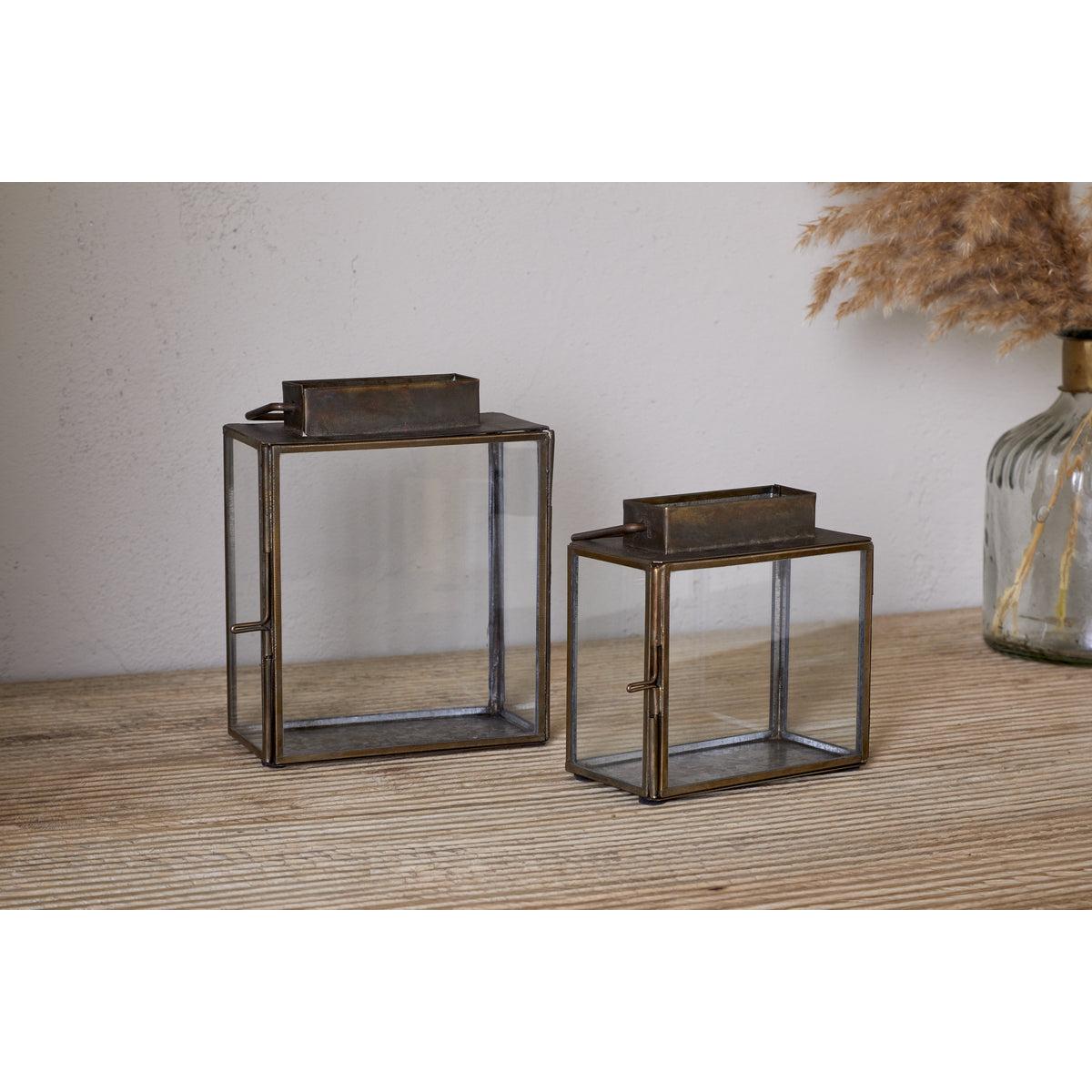 nkuku Obi Mini Table Lantern | Candles Holders & Lanterns | Antique Brass | Small – image 2