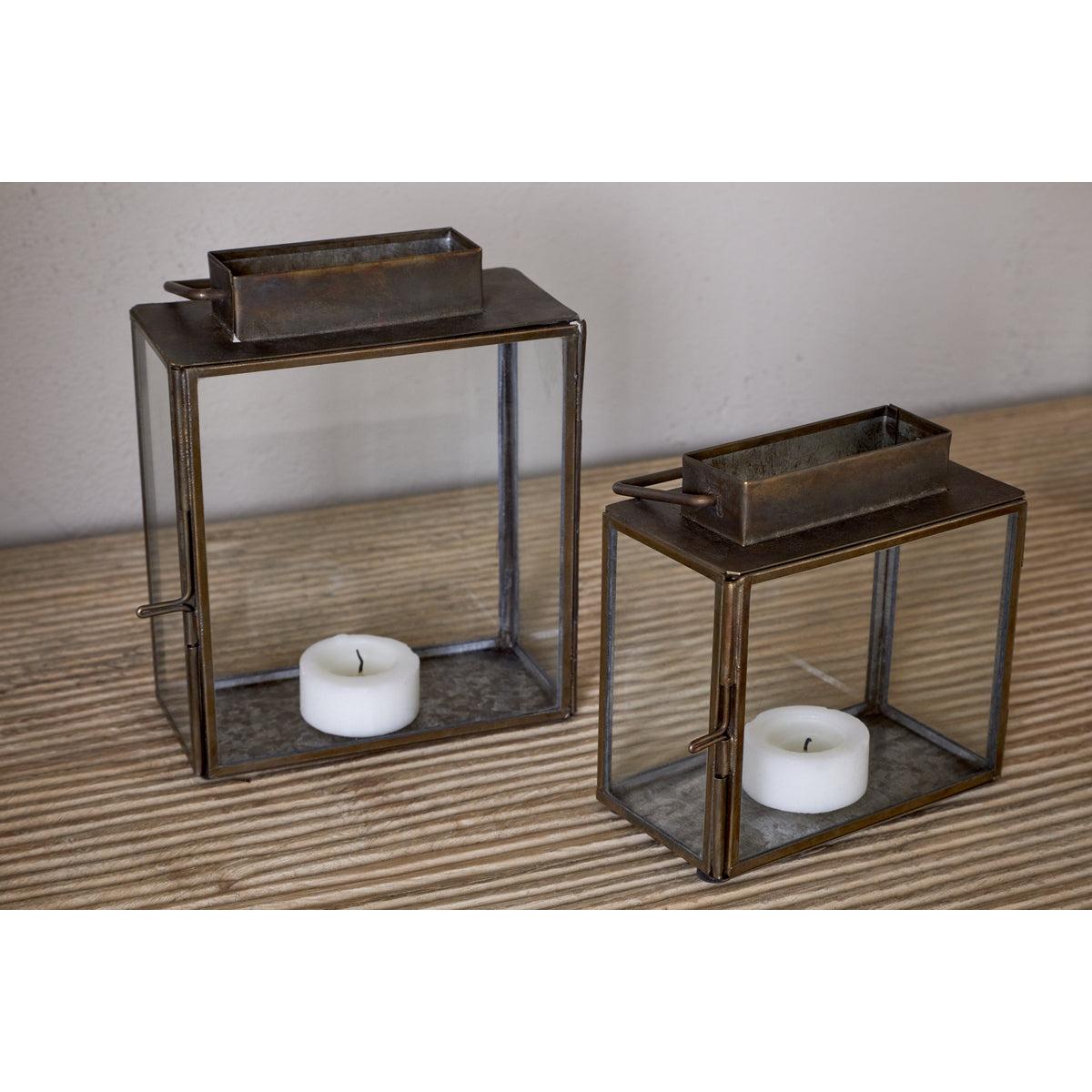 nkuku Obi Mini Table Lantern | Candles Holders & Lanterns | Antique Brass | Small – image 3