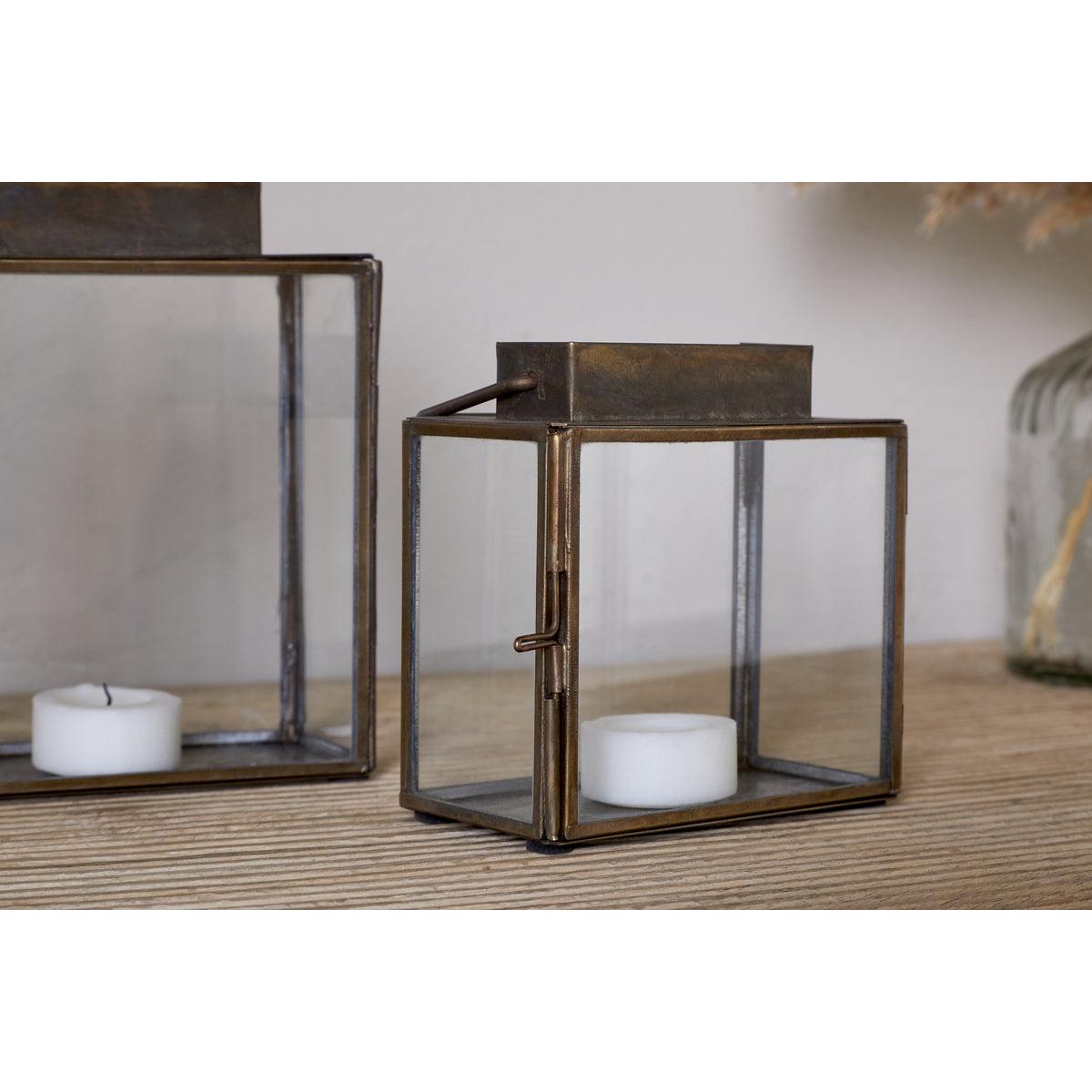 nkuku Obi Mini Table Lantern | Candles Holders & Lanterns | Antique Brass | Small – image 4
