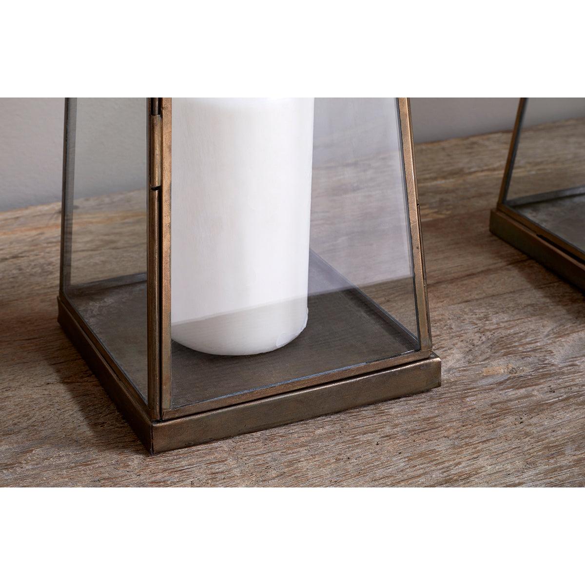 nkuku Giva Lantern | Candles Holders & Lanterns | Antique Brass | Small – image 3