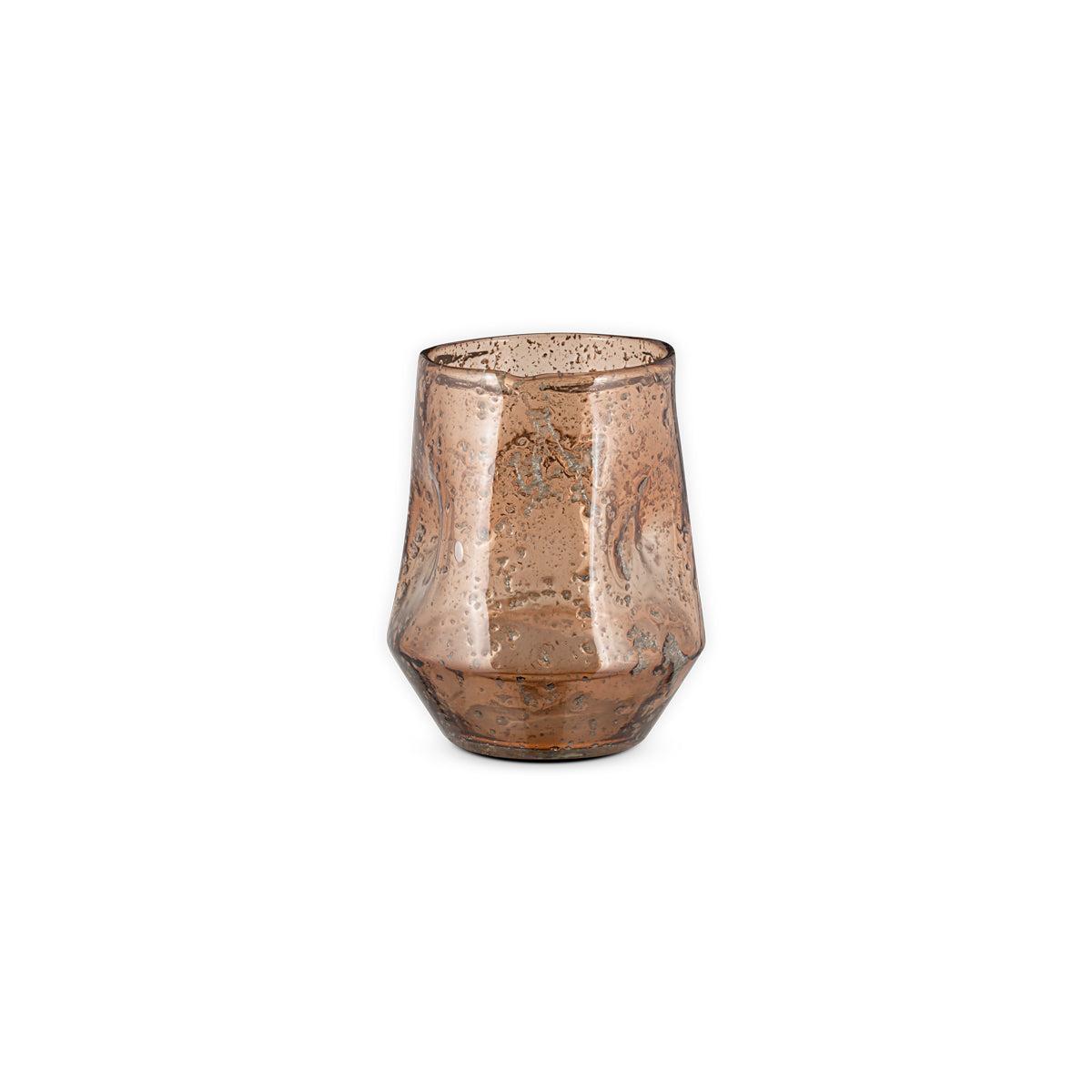 nkuku Linora Recycled Glass Tealight Holder | Candles Holders & Lanterns | Terracotta | Large – image 4